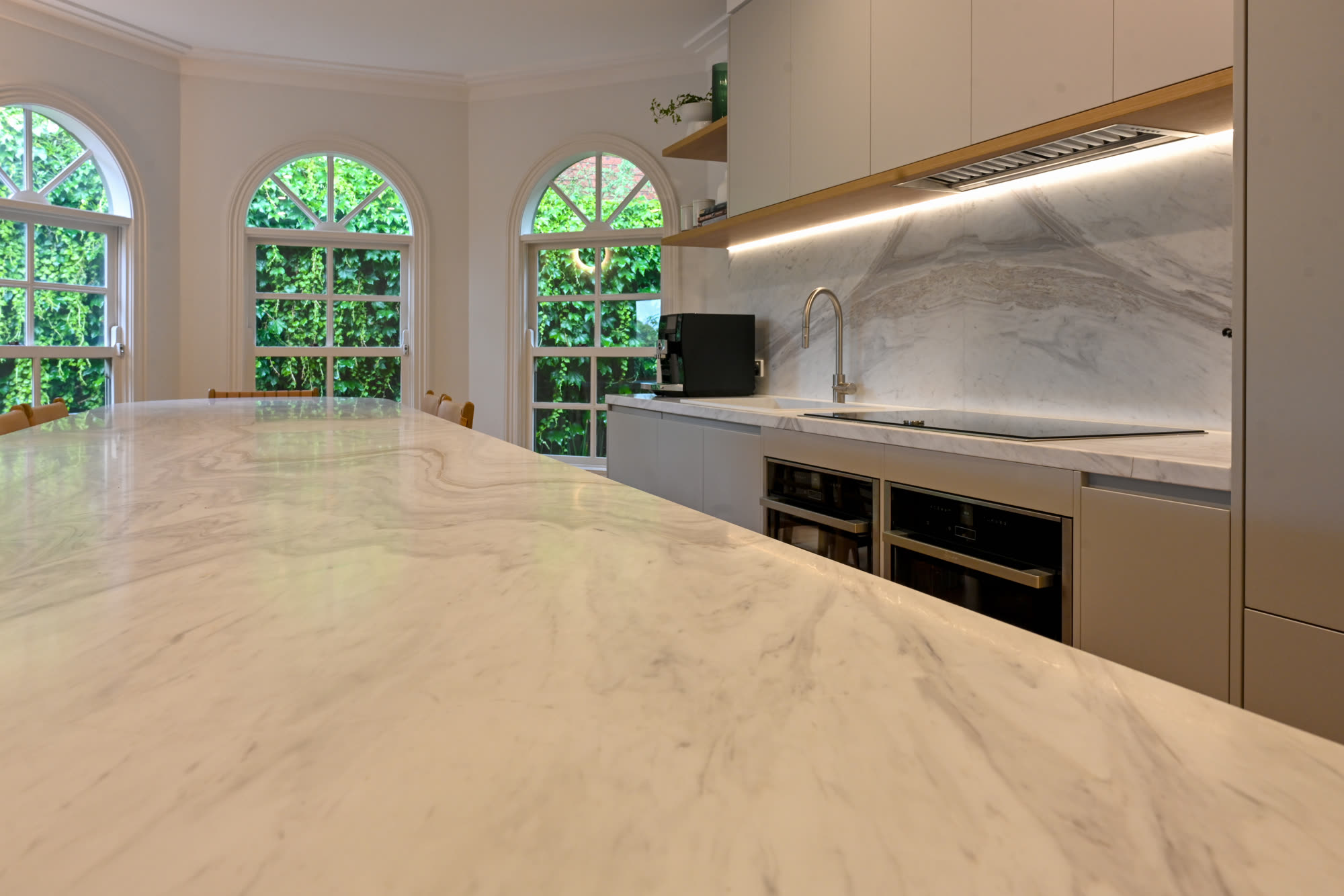 Full custom kitchen build with marble island